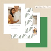 "Diamante" - Save the Dates in Forest by Leah Bisch - Back of Card Options