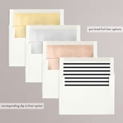 "Classic Monogram" - Save the Dates in Snow by Stacey Meacham - Envelope Liner Options