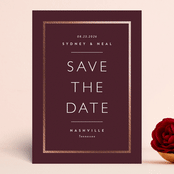 "Modern quality" - Save the Dates in Burgundy by Stacey Meacham - Front