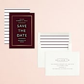"Modern quality" - Save the Dates in Burgundy by Stacey Meacham - Assembled