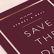 "Modern quality" - Save the Dates in Burgundy by Stacey Meacham - Detail