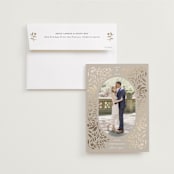 "Golden Botanical Frame" - Save the Dates in Biscotti by Susan Zinader - Save the Date with Envelope