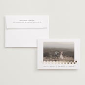"Checkered" - Save the Dates in Snow by AK Graphics - Save the Date with Envelope