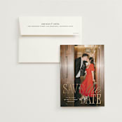 "Love Song" - Save the Dates in Snow by Pixel and Hank - Save the Date with Envelope