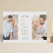 "Twice As Nice" - Save the Dates in Salmon by Hooray Creative - Front