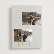 "Stacked" - Save the Dates in Almond by Emily Betts - Front