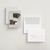 "Stacked" - Save the Dates in Almond by Emily Betts - Assembled