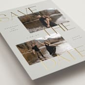 "Stacked" - Save the Dates in Almond by Emily Betts - Detail