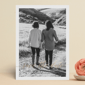 "Modern Script" - Save the Dates in Ebony by Hooray Creative - Front