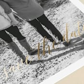 "Modern Script" - Save the Dates in Ebony by Hooray Creative - Detail