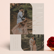 "Swept" - Save the Dates in Rose Quartz by Kristie Kern - Front
