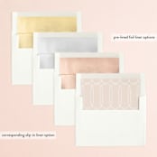 "Swept" - Save the Dates in Rose Quartz by Kristie Kern - Envelope Liner Options