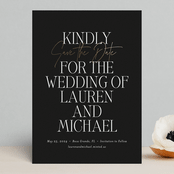 "Narrative" - Save the Dates in Black Tie by Jennifer Postorino - Front