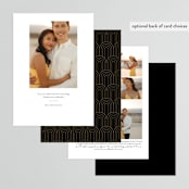 "Narrative" - Save the Dates in Black Tie by Jennifer Postorino - Back of Card Options