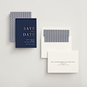 "Greyson" - Save the Dates in Navy by Sarah Wilde - Assembled