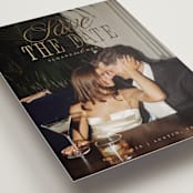 "His & Hers" - Save the Dates in Camel by Maria Alou - Detail