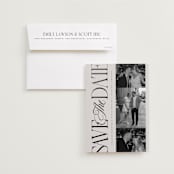 "Sideline" - Save the Dates in Stone by Laura Hankins - Save the Date with Envelope
