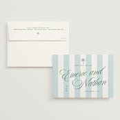 "Palm Stripes" - Save the Dates in Low Tide by Susan Zinader - Save the Date with Envelope