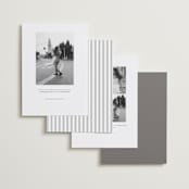 "Lines" - Save the Dates in Cobblestone by Emily Betts - Back of Card Options