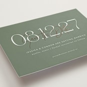 "Foil Overlay" - Save the Dates in Meadow by Jennifer Postorino - Detail