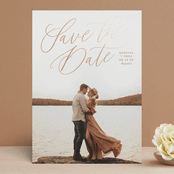 "Swoosh" - Save the Dates in Putty by Hooray Creative - Front