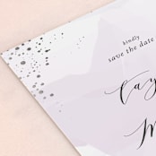 "Formal Watercolor" - Save the Dates in Lavender by Jennifer Postorino - Detail