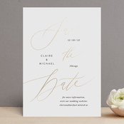 "Glaze" - Save the Dates in Cotton by Jennifer Postorino - Front