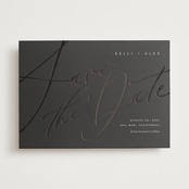 "Brush Script" - Save the Dates in Noir by Eric Clegg - Front