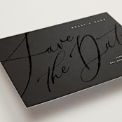 "Brush Script" - Save the Dates in Noir by Eric Clegg - Detail