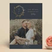 "Organic Monogram" - Save the Dates in Midnight by Susan Moyal - Front