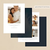 "Organic Monogram" - Save the Dates in Midnight by Susan Moyal - Back of Card Options