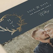 "Organic Monogram" - Save the Dates in Midnight by Susan Moyal - Detail