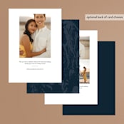 "Marble Foil" - Save the Dates in Navy by Kelly Schmidt - Back of Card Options
