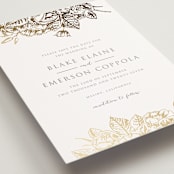 "Gilded Wildflowers" - Save the Dates in Golden by Rochelle Renee - Detail