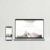 "Gilded Wildflowers" - Save the Dates in Golden by Rochelle Renee - FREE Wedding Website
