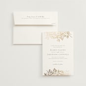 "Gilded Wildflowers" - Save the Dates in Golden by Rochelle Renee - Save the Date with Envelope