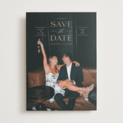 "Classic Overlay" - Save the Dates in Alabaster by Erica Krystek - Front