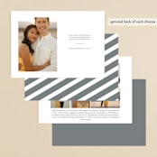 "Modern Script" - Save the Dates in Snow by Hooray Creative - Back of Card Options