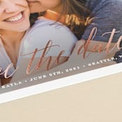 "Modern Script" - Save the Dates in Snow by Hooray Creative - Detail
