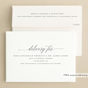 "Modern Script" - Save the Dates in Snow by Hooray Creative - FREE Recipient Addressing