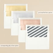 "Modern Script" - Save the Dates in Snow by Hooray Creative - Envelope Liner Options