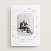 "Framed Florals" - Save the Dates in Sky by Robert and Stella - Front