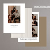 "Engraved Flowers" - Save the Dates in Latte by Phrosné Barwood - Back of Card Options