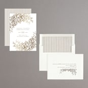 "Engraved Flowers" - Save the Dates in Latte by Phrosné Barwood - Assembled