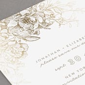 "Engraved Flowers" - Save the Dates in Latte by Phrosné Barwood - Detail