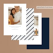 "Gilded Frame" - Save the Dates in Navy by Stacey Meacham - Back of Card Options