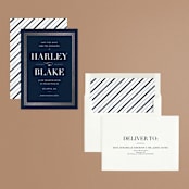 "Gilded Frame" - Save the Dates in Navy by Stacey Meacham - Assembled