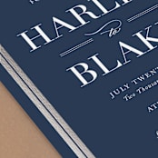 "Gilded Frame" - Save the Dates in Navy by Stacey Meacham - Detail