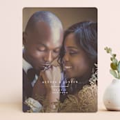 "Engraved Flowers" - Save the Dates in Golden by Phrosné Barwood - Front