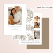 "Engraved Flowers" - Save the Dates in Golden by Phrosné Barwood - Back of Card Options